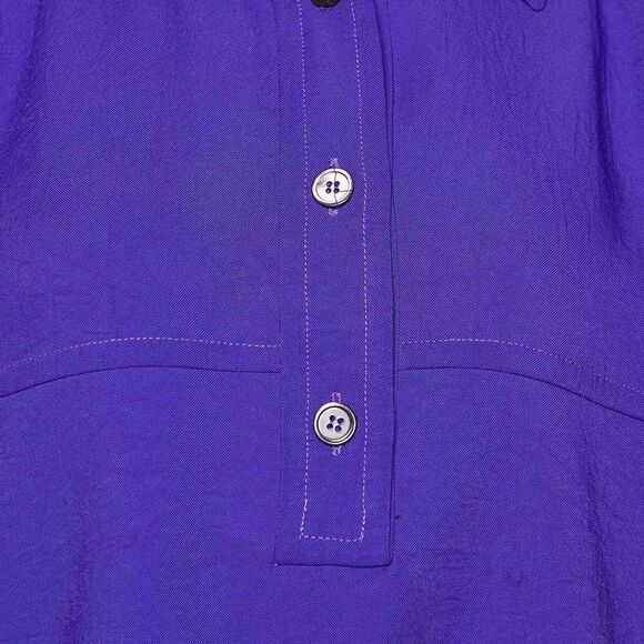 Marni Blue Crepe Puff Sleeve Shirt Blouse S